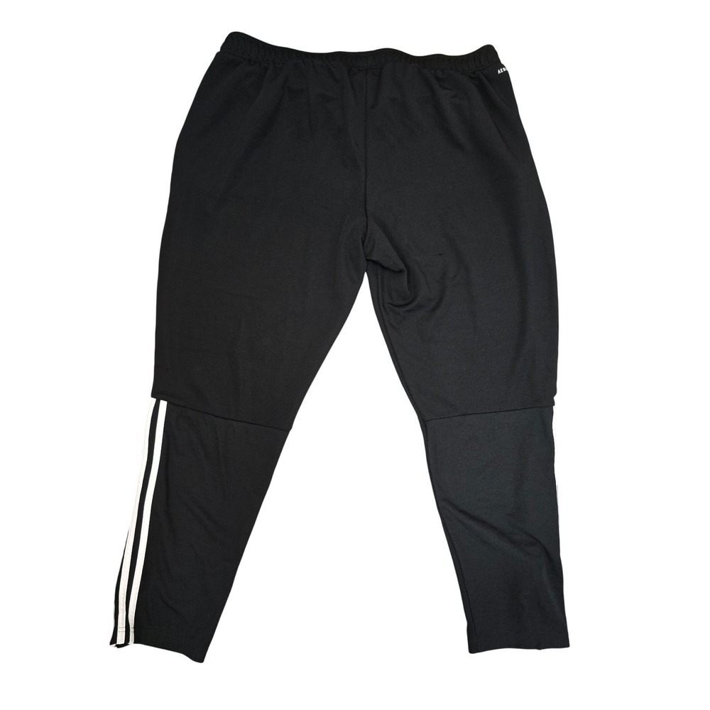 Adidas Mens 2XL Aeroready Training Pants Black White Stripe Zip Ankle Joggers - Picture 2 of 7